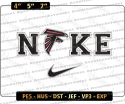 NIKE NFL Atlanta Falcons Logo Embroidery Design, NIKE NFL Logo Sport Embroidery Machine Design, Famous Football Team Embroidery Design, Football Brand Embroidery, Pes, Dst, Jef, Files