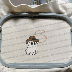 Boo Haw Embroidery File, Spooky Halloween Embroidery File, Little Ghost Coffee Embroidery Machine Design