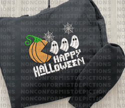 Pumpkin Halloween Embroidery File, Scary Pumpkin Embroidery Design, Happy Halloween Embroidery Machine File