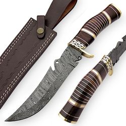 Top Quality Damascus steel hunting bowie knife, Best gift for him, gift for a husband, gift for a friend,