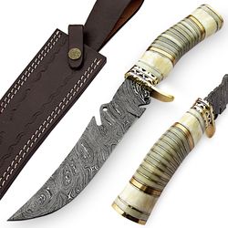Top Quality Damascus steel blade hunting bowie knife, best gift for him, gift for a husband, Christmas gift,