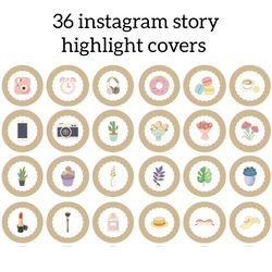 36 Beige Instagram Highlight Icons. Girlish Instagram Highlights Images. Lifestyle Instagram Highlights Covers