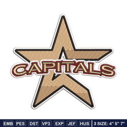 Capitals logo embroidery design, Logo embroidery, Embroidery file, Embroidery shirt, Emb design, Digital download