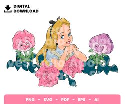 Bundle Layered Svg, Alice in Wonderland Singing Flowers Svg, Love Svg, Digital Download, Clipart, PNG, SVG, Cricut