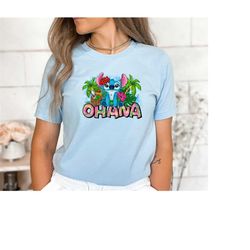 Ohana Shirt, Stitch Shirt, Floral Ohana Shirt, Disney Shirt, Ohana Means Family Shirt, Lilo And Stitch Shirt, Hawaii Shi