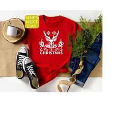 Merry Christmas With Deer Shirt, Merry Christmas Shirt, Winter Shirt, Christmas Shirt, Christmas Gift, Holiday Shirt