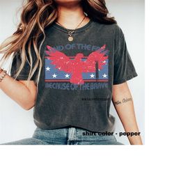 Land of the Free Because of the Brave Tshirt, Patriotic Shirts For Women, July 4th Shirt, America Shirt, Memorial Day Sh