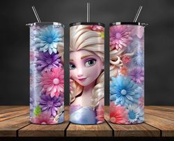 Princess Disney Tumbler Wrap, 3D Cartoon Tumbler Wrap, 20oz Skinny Tumbler Designs 24