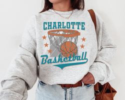 Charlotte Hornet, Vintage Charlotte Hornet Sweatshirt T-Shirt, Charlotte Basketball Shirt, Hornets TShirt, Basketball Fa