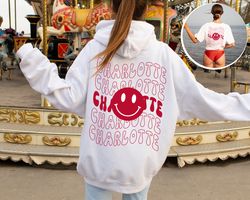 Charlotte Shirt, Smiley face Hoodie, Emoji Crewneck Sweatshirt