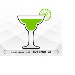 Margarita Glass, Lime, Cinco De Mayo SVG, Files Clipart, Print Ai and Svg Digital Download Cricut Cut Files