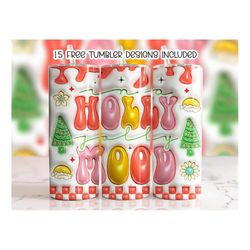 3D Christmas Inflated Tumbler Wrap, Christmas Holly Jolly Mood Puffy Tumbler, Xmas Tree Puffy Tumbler, Santa sublimation