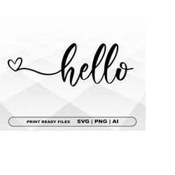 Hello SVG, Welcome Svg, Dxf, Png, Instant Download, Front door sign SVG, Greeting SVG, Home Decor svg, Silhouette, Cut F