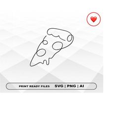 Pizza SVG and PNG Files Clipart, Pizza Print Ai and SVG Digital Download Cricut Cut Files, Pizza Silhouette Cut Files