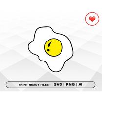 Scrambled Eggs SVG and PNG Files Clipart, Omelet Print Ai and SVG Digital Download Cricut Cut Files Scrambled Eggs Silho
