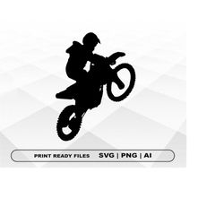 Motorcross Bike SVG, Files Clipart, Print Ai and Svg Digital Download Cricut Cut Files