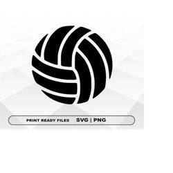 Volleyball SVG and PNG Files Clipart, Volleyball Print SVG, Digital Download Cricut Cut Files, Ball Silhouette Cut Files