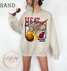 Vintage Miami Heat Sweatshirt, Vintage Miami Basketball Sweatshirt, Miami Sweatshirt Cute, Miami Crewneck Retro, Heat Ba