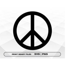 Peace sign SVG and PNG Files Clipart, Peace sign Print SVG, Digital Download Cricut Cut Files, Peace sign Silhouette Cut