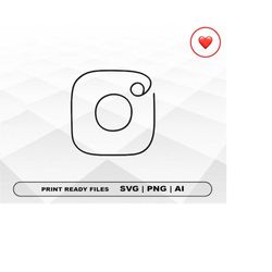 Instagram SVG and PNG Files , Instagram line Print Ai and SVG Digital Download Cricut Cut Files, Instagram Silhouette Cu