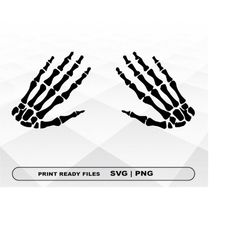 Skeleton Hands SVG and PNG Files Clipart, Skeleton Hands Print SVG, Digital Download Cricut Cut Files, Skeleton Hands Si