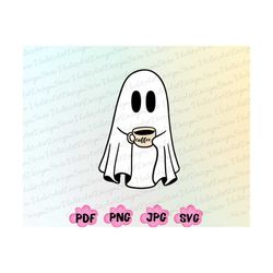 Halloween Coffee Png,Halloween Coffee Svg, Pumpkin Png, Little Ghost Ice Coffee Png, Cute Ghost Svg, Stay Spooky Png, Ha