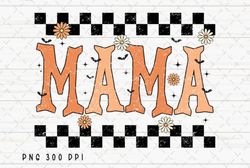 Mama Checkered Halloween Retro Mom PNG