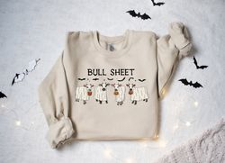 Bull Sheet Sweatshirt, Halloween Ghost Cow Sweatshirt, Trick or Treat Shirt, Spooky Cow Sweater, Halloween Gifts, Ghost