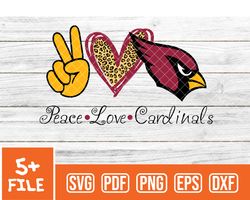 Arizona Cardinals Svg , Peace Love  NfL Svg, Team Nfl Svg 01