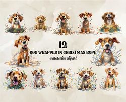 12 Dog Wrapped In Christmas Rope, Christian Christmas Svg, Christmas Design, Christmas Shirt, Christmas 97
