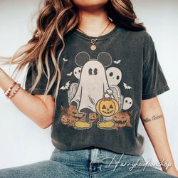 Comfort Colors Mickey Ghost Halloween Pumpkin Shirt, Mickey Spooky Season Shirt, Mickey's Not So Scary Halloween Shirt,
