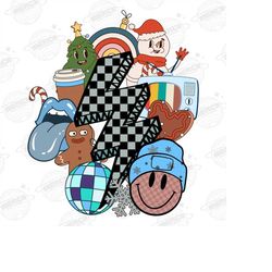 Retro Winter png, Retro Christmas Png, Trendy Winter png Designs, Winter Png, Winter sublimation, Groovy Winter png, Chr