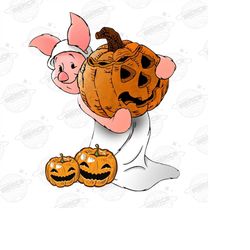 Vintage Piglet Ghost Halloween Png, Winnie The Boo Png, Spooky Season Png, Mickey's Not So Scary Halloween Png, Hallowee