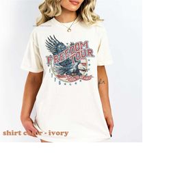 Retro America Freedom T shirt, Eagle USA TShirt, Memorial Day Shirt, Freedom Tour, Vintage Style July 4th Shirt, America