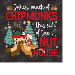 Merry Christmas Png, Chip & Dale ChristmasPng, Christmas Family Vacation Png, Chipmunks Gifts, Snowmen Png, Snowflake, D