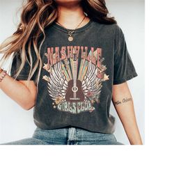 Retro Nashville Girls Club Shirt, Girls Trip Shirt, Country Music, Comfort Colors  T-shirt, Vintage Style Graphic Tee, N