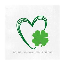 Saint Patrick's Day Heart svg, png, jpg, eps, dxf, studio.3 Cut files for Cricut and Silhouette, Clipart, Instant Downlo