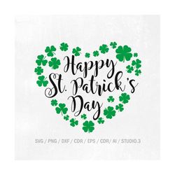 Saint Patrick's Day Heart, Happy St, Patrick's Day svg, png, jpg, eps, dxf, studio.3 Cut files for Cricut, Clipart, Inst