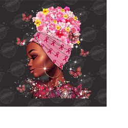 Breast Cancer Black Girl Magic Png, Black Women Png Printables, Afro Girl Png Sublimation Designs Downloads for Shirts,