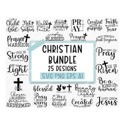 Christian Bundle SVG, Faith Bundle SVG, God svg, Jesus svg, Bible Verse Bundle, Religious SVG, Cricut Cut Files, Svg fil