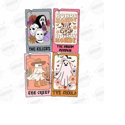 Retro Halloween Tarot Card Png Bundle, Retro Halloween Png, Retro Western Png, Summer Halloween Png, Spooky Season Png,