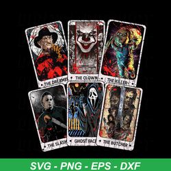 Horror Tarot Cards Character Png, Halloween Movie Killer Png, The Killer The Clown Ghostface Png