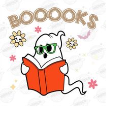 Ghost Books PNG, Funny Ghost Book Nerd, Teacher, Librarian, Bookworm Sublimation, Instant Download Digital Download Shir
