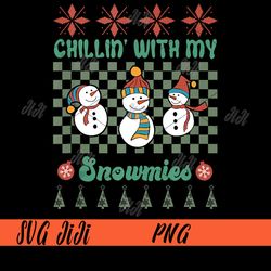 Chilling 'With Snowmies Christmas PNG, Santa Cats Xmas PNG