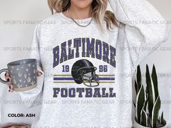 Baltimore Ravens Crewneck Sweatshirt, Trendy Vintage Style NFL Football Shirt for Game Day