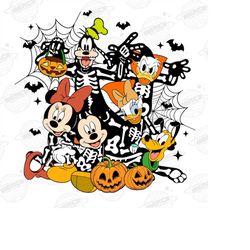 Vintage Mickey And Friends Halloween Png, Disneyland Halloween Png, Vintage Halloween Png, Magic Kingdom Png, Halloween