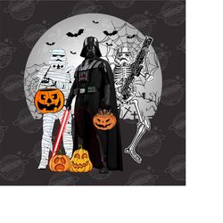 Vintage Star Wars Darth Vader Trick or Treat With Stormtroopers Png, Disneyland Halloween Party Gift,Halloween Pumpkin P