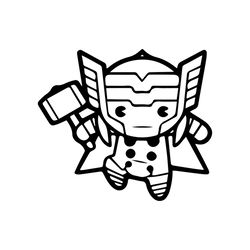 Chibi Thor SVG Cut File PNG DXF High Quality Easy to Use Instant Download Digital File