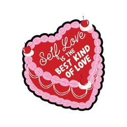 Self Love PNG SVG, Retro Trendy Heart Cake Design for Shirts, Stickers, Tote bags and More, Sublimation  Commercial Use