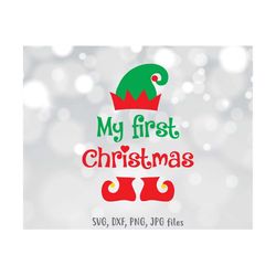 My first Christmas svg, My 1st Christmas svg, Christmas svg, Baby Christmas Cut File, Christmas onesie, Cricut Silhouett